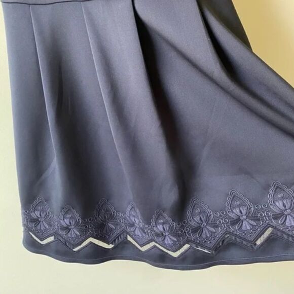 Ted Baker Cheskka Lace and Mesh Skater Dress Dark Blue Navy Floral Embroidery - Picture 11 of 16